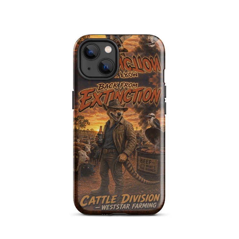 Weststar Farming Mascot Series iPhone Case – Back from Extinction Tasmanian Tiger design