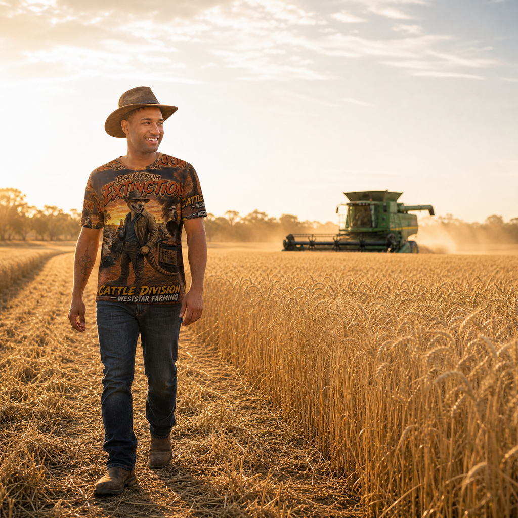 Weststar Farming Men's Cotton Tee - Mascot Series Tasmanian Tiger
