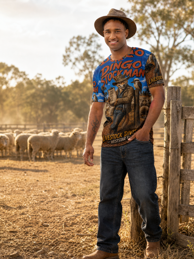 Weststar Farming Men's Cotton Tee - Mascot Series Shifty Dingo